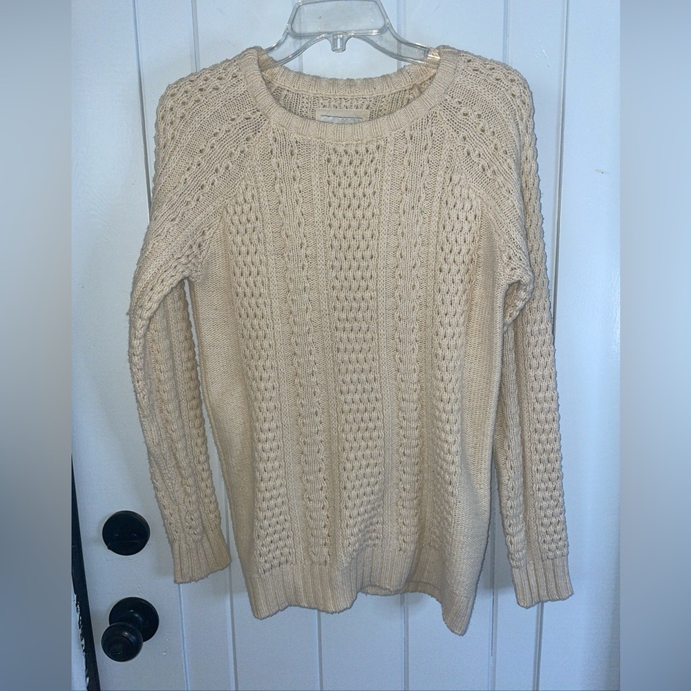 I love H81 sweater ivory fisherman sweater Small